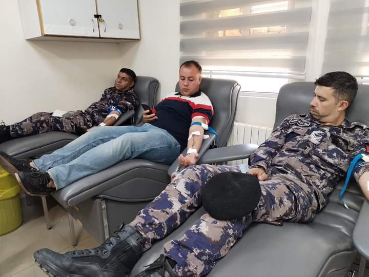 مرتبات مديرية شرطة معان تلبي نداء للتبرع بالدم