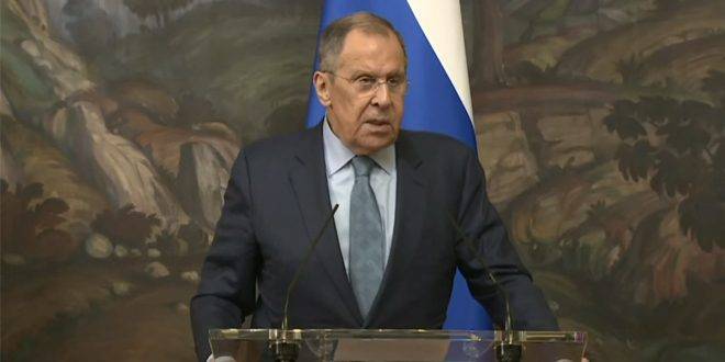 لافروف: روسيا ودول مجلس التعاون الخليجي تدعم سيادة سورية ووحدة وسلامة أراضيها