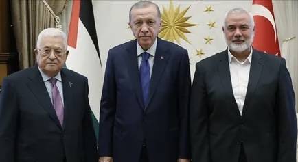 أردوغان يلتقي عباس وهنية في أنقرة