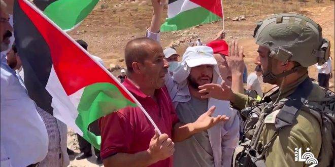 إصابة عدد من الفلسطينيين خلال قمع الاحتلال مظاهرة قرية بيت دجن