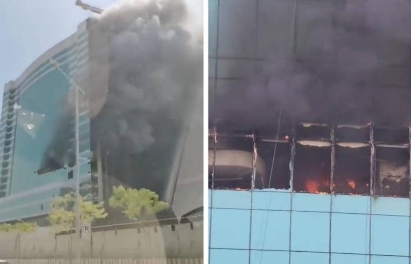 حريق كبير بمشروع مستشفى في الرياض