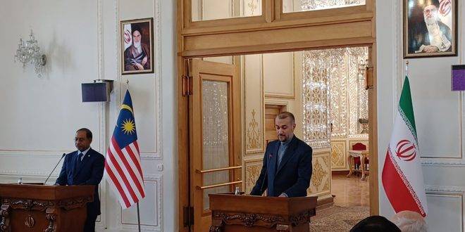 إيران وماليزيا تؤكدان ضرورة دعم الشعب الفلسطيني ومواجهة الإرهاب