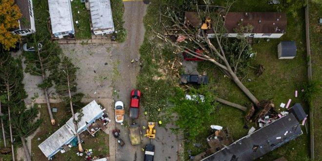 مصرع خمسة أشخاص جراء إعصار وعواصف رعدية في ولاية ميشيغان الأمريكية