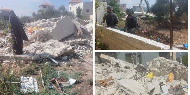 قوات الاحتلال تهدم منزلاً غرب جنين