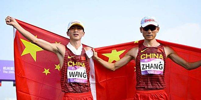 الصين تفوز بالميداليتين الذهبية والفضية بسباق المشي في دورة الألعاب الآسيوية الـ 19