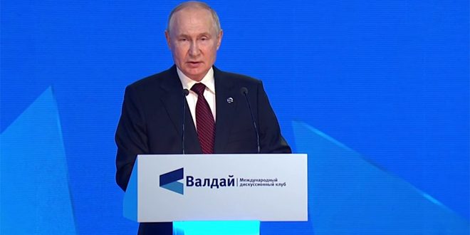 بوتين: سنواصل العمل على تأسيس نظام عالمي متعدد الأقطاب