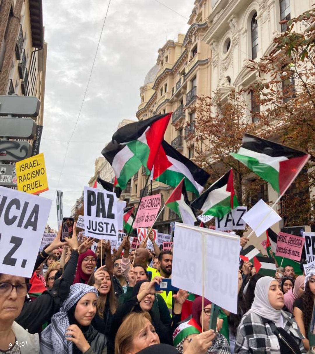 مظاهرات حاشدة في مدريد مع غزة ...صور
