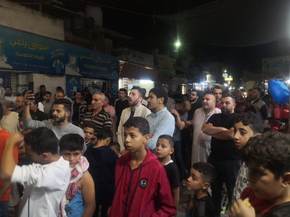 مسيرة و وقفة احتجاجية في مخيم سوف دعما لصمود الاهل في غزة هاشم