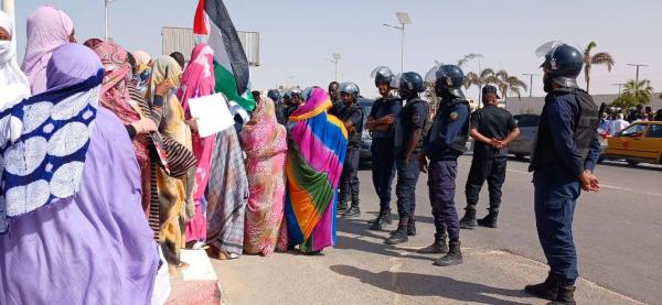 مظاهرات أمام السفارة الأميركية في نواكشوط تضامنا مع غزة