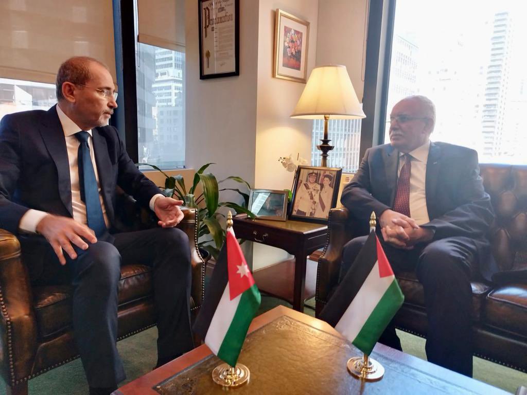 الصفدي يبحث ونظيره الفلسطيني استمرار تدفق المساعدات