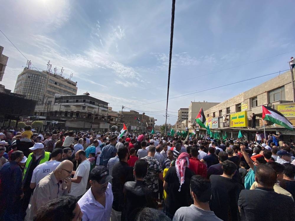 مسيرتان في اربد من امام مسجدي الهاشمي و اربد الكبير دعمًا لغزة