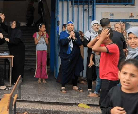 مجزرة بشعة داخل مدرسة في جباليا  فيديو حساس