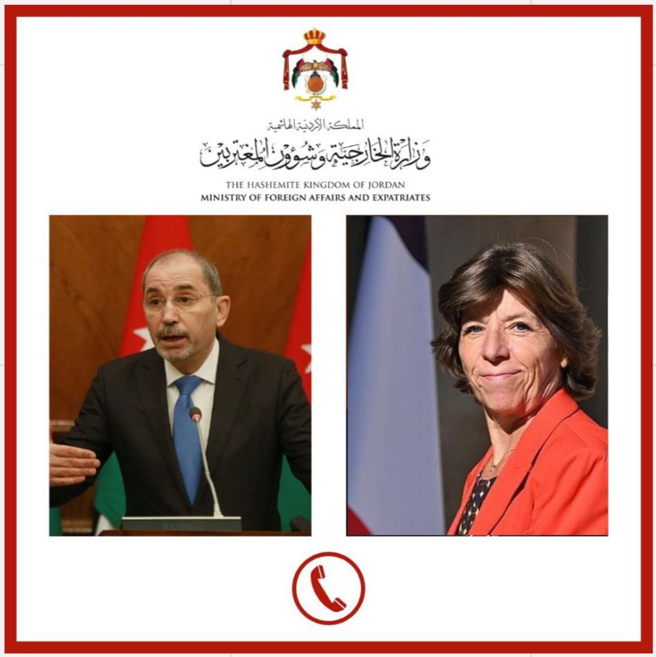 الأردن وفرنسا يبحثان جهود اتخاذ موقف دولي واضح لوقف الحرب على غزة