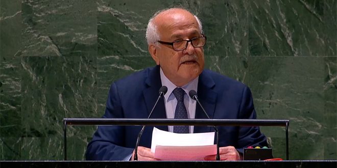 منصور: المجتمع الدولي خذل الشعب الفلسطيني