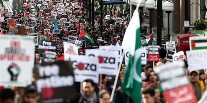 مظاهرات حاشدة في المدن الصربية تنديداً بالعدوان الإسرائيلي على قطاع غزة