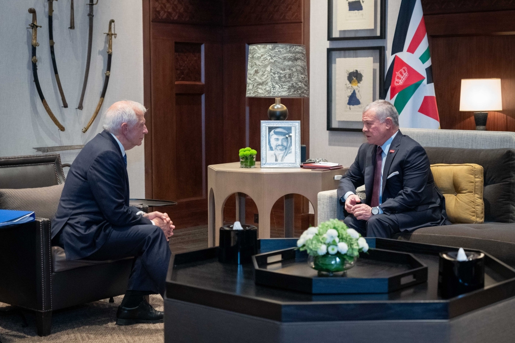 King meets EU high representative#44; discusses stopping Gaza war