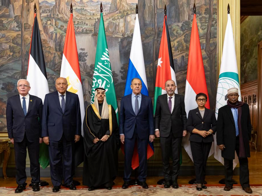 Joint ArabIslamic Ministerial Committee#44; Russian foreign minister talk Israeli war on Gaza