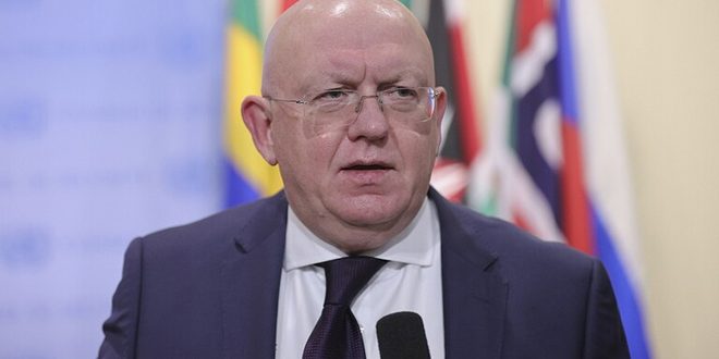 نيبينزيا: الغرب يتعامل بازدواجية مكشوفة مع الوضع الكارثي في قطاع غزة