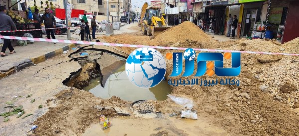 أحد شوارع اربد الرئيسية يتعرض لانهيار