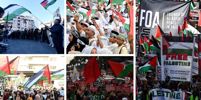 مظاهرات في عواصم عدة تنديداً بالعدوان الإسرائيلي على قطاع غزة