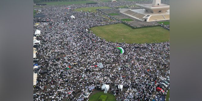 عشرات الآلاف يتظاهرون في جاكرتا تضامناً مع غزة وتنديداً بالعدوان الإسرائيلي