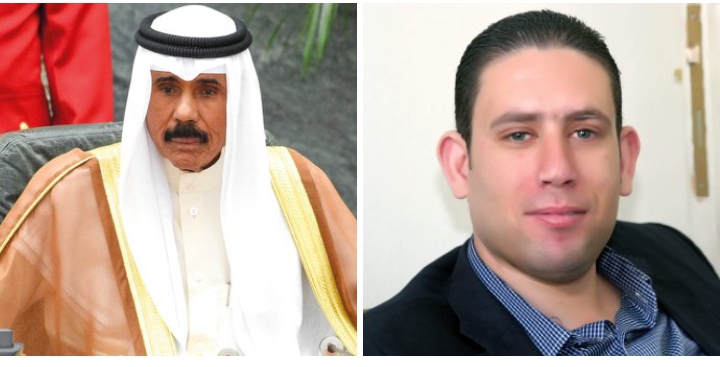 معالي الشيخ فيصل الصباح يشكر  الزميل الإعلامي  ابراهيم الحوري  على تعزيته بوفاة الشيخ نواف الأحمد الجابر