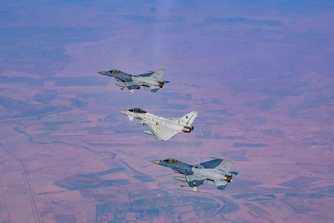 طائرات القوة الجوية العراقية تنفذ تمرين مشترك مع طائرات سلاح الجو الإيطالي...صور