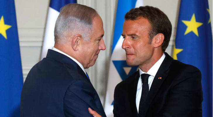 ماكرون لنتنياهو: سنعمل مع الأردن لتنفيذ عمليات إنسانية بغزة