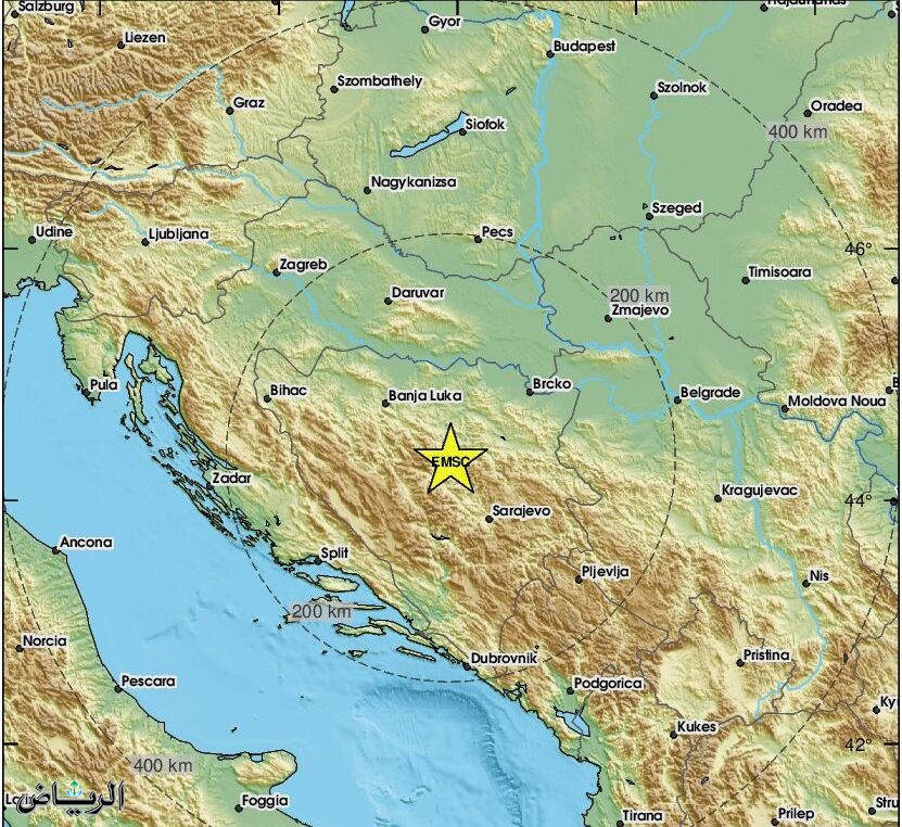 زلزال بقوة 5#44;5 درجات يضرب منطقة شمال غرب البلقان