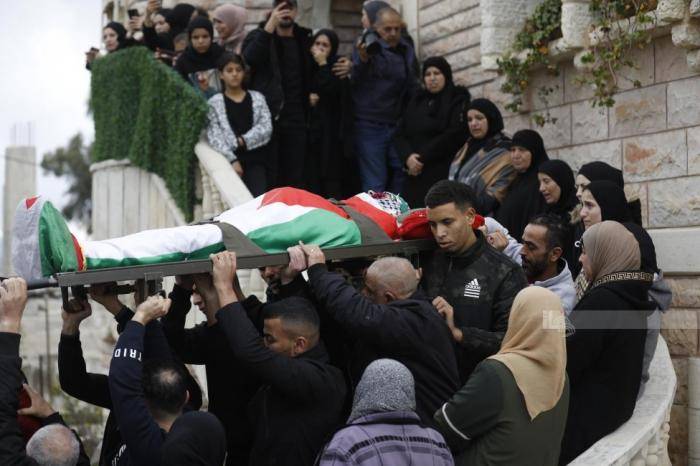 تشييع جثمان الشهيد الطفل أسيد الريماوي في بيت ريما غرب رام الله