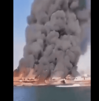 احتراق 16 سفينة للحرس الثوري الإيراني إثر انفجار غامض