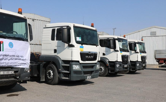 الأردن يسير قافلة مساعدات جديدة تضم 46 شاحنة إلى غزة