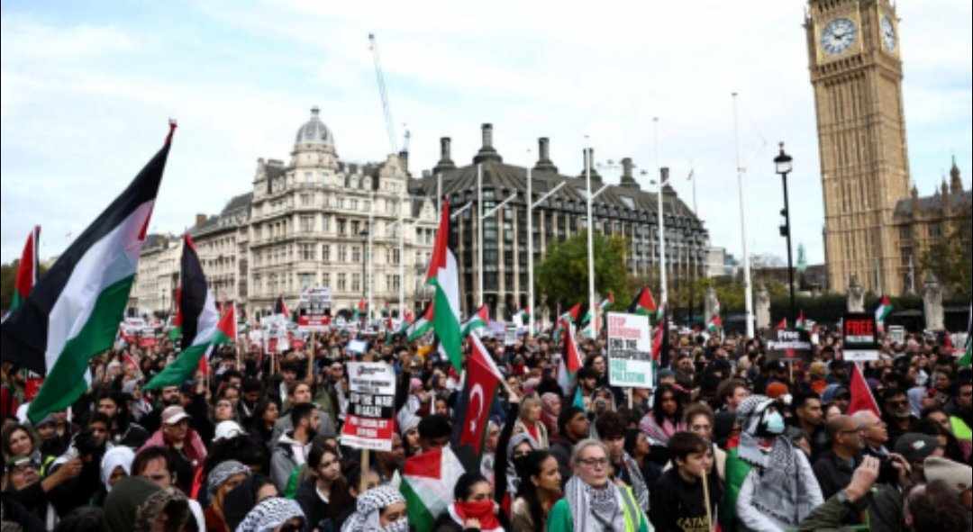 آلاف المتظاهرين في لندن يطالبون بوقف  العدوان على غزة