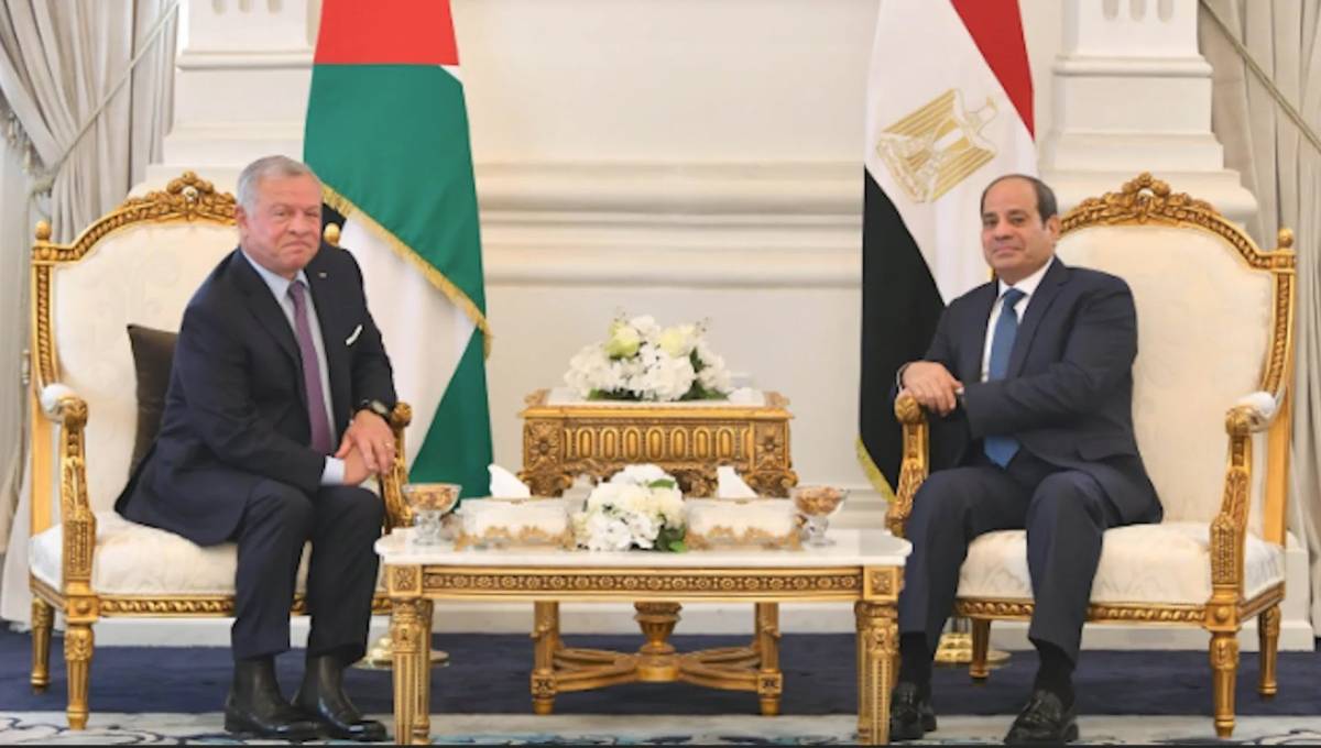 الملك والرئيس المصري يؤكدان ضرورة الاستمرار بالضغط لوقف إطلاق النار في غزة