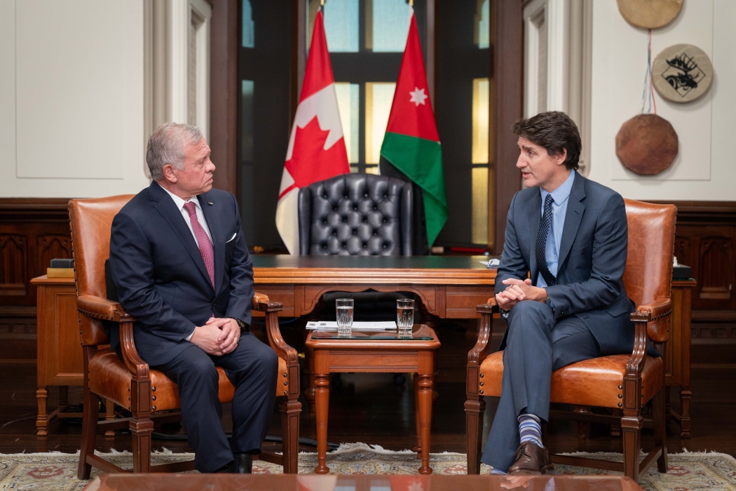 King meets Canada PM#44; stresses need to work towards Gaza ceasefire