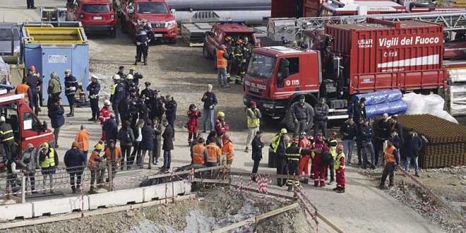 مصرع خمسة عمال وإصابة ثلاثة جراء حادث بموقع بناء في إيطاليا