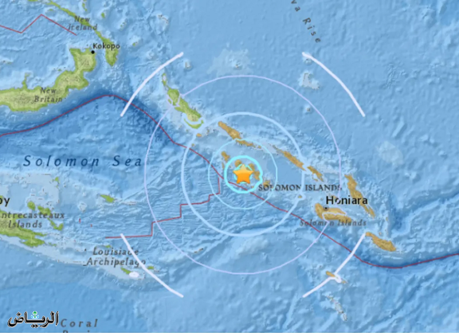 زلزال بقوة 5.8 درجات يضرب سواحل جزر فيجي