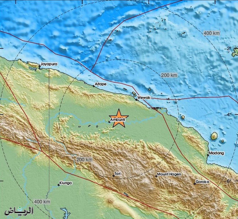 زلزال بقوة 6.9 درجات يضرب بابوا غينيا الجديدة