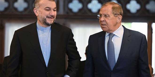 لافروف وعبد اللهيان: الحفاظ على مستوى عال من التنسيق بين روسيا وإيران بشأن القضايا الراهنة