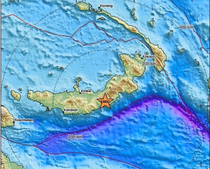 زلزال قوته 6 درجات يهز نيو بريتن في بابوا غينيا الجديدة