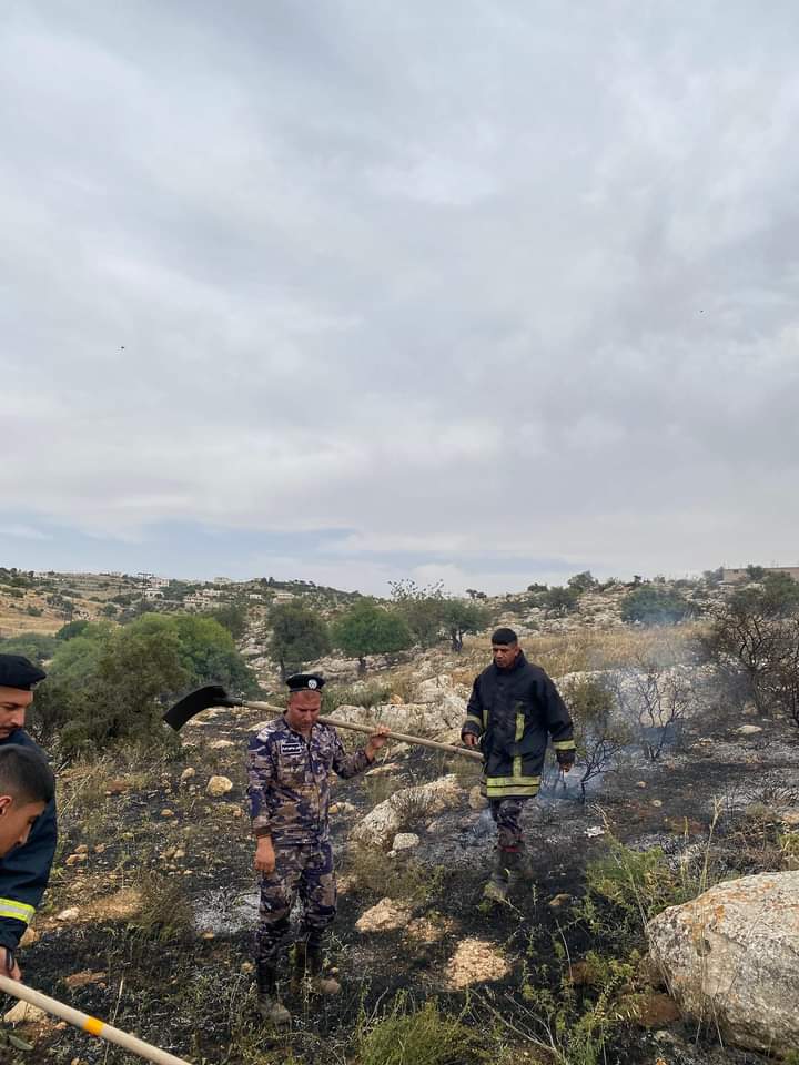 بالصور ... “إبريق شاي” يتسبب بحريق 20 دونما في السلط