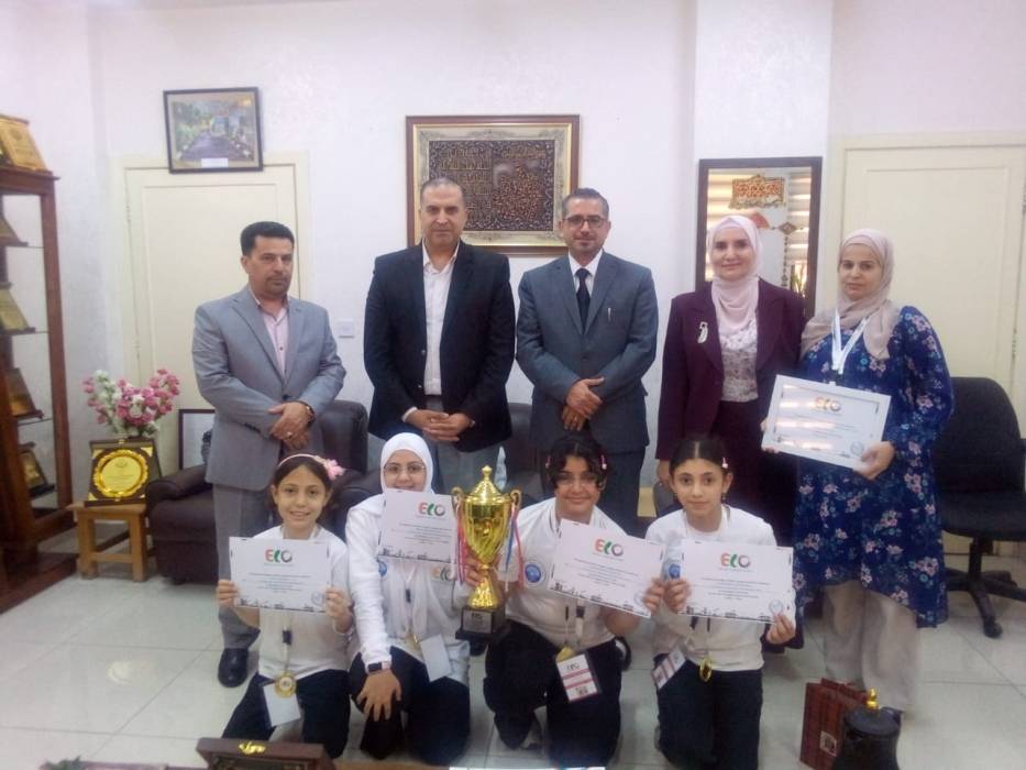 الشوابكة يكرم مدرسة حفصة بنت عمر الأساسية المختلطة لحصولهم على المركز الأول على مستوى العالم  في أولمبياد اللغة الإنجليزية العالمي 2024  ELO.