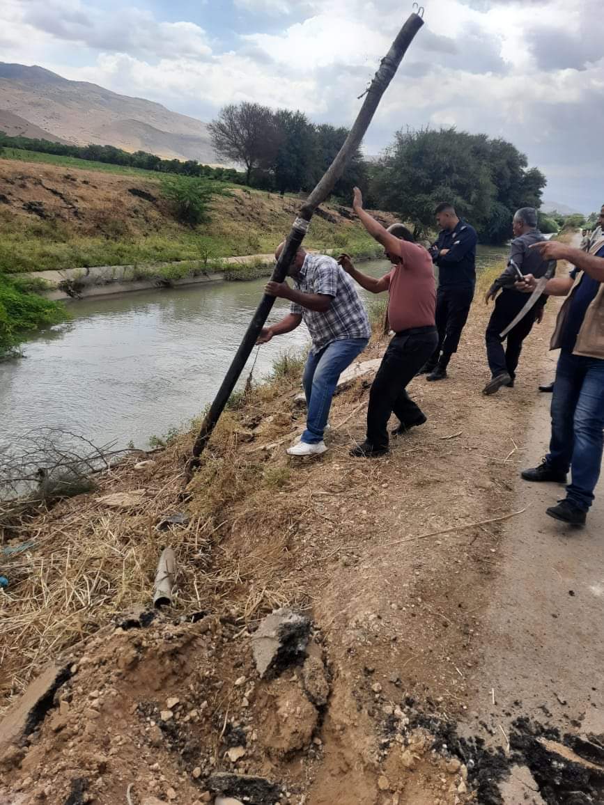 إزالة اعتداءات على قناة الملك عبدالله في الأغوار الشمالية