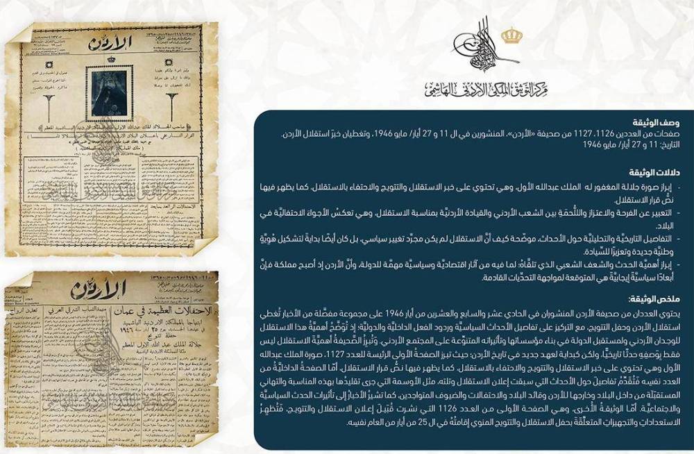 التوثيق الملكي يعرض وثائق أرشيفية بمناسبة الاستقلال