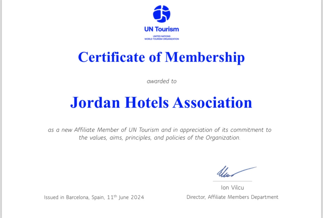 جمعية الفنادق عضوا في منظمة الأمم المتحدة للسياحة