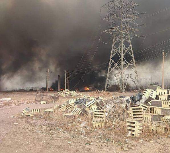 حريق هائل في محطة بحري الحرارية في السودان _ صور