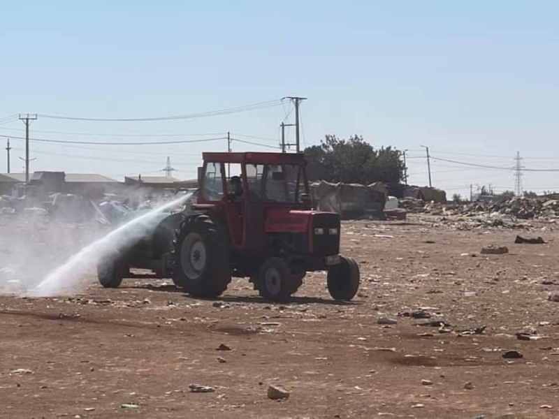 حملة رش لمكافحة البعوض والحشرات بمناطق إربد