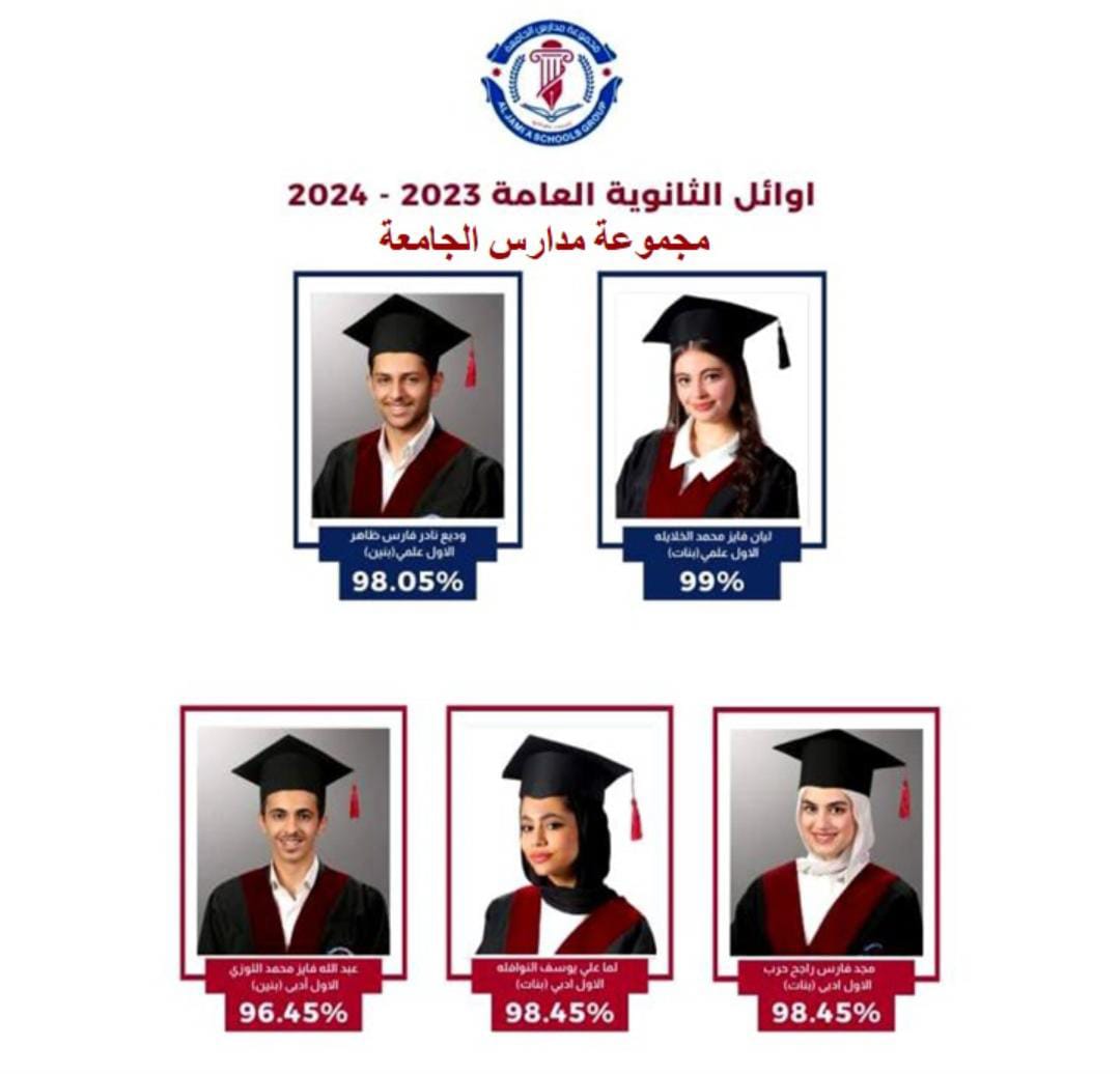 مجموعة مدارس الجامعة تتألق بنتائج طلبتها المبهرة في الثانوية العامة