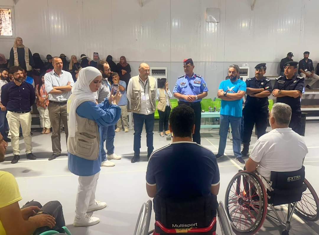 العقيد الشرمان يرعى افتتاح ملعب كرة السلة لذوي الاحتياجات الخاصة في مخيم الزعتري