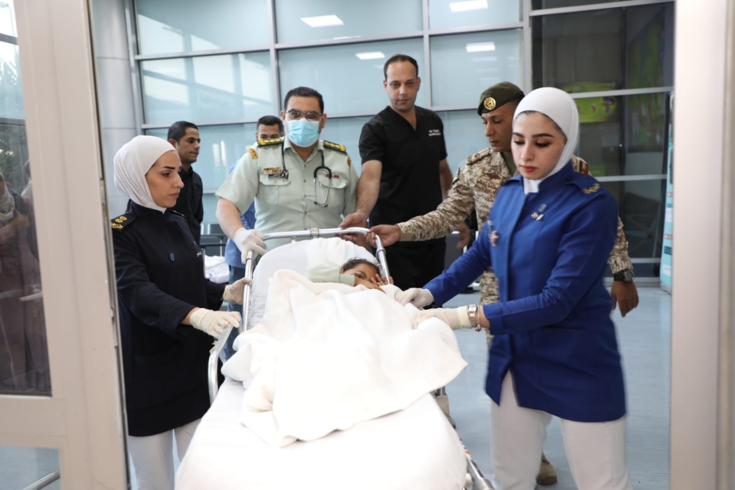 Under royal directives#44; RMS evacuates Gazan girl to King Hussein Medical City